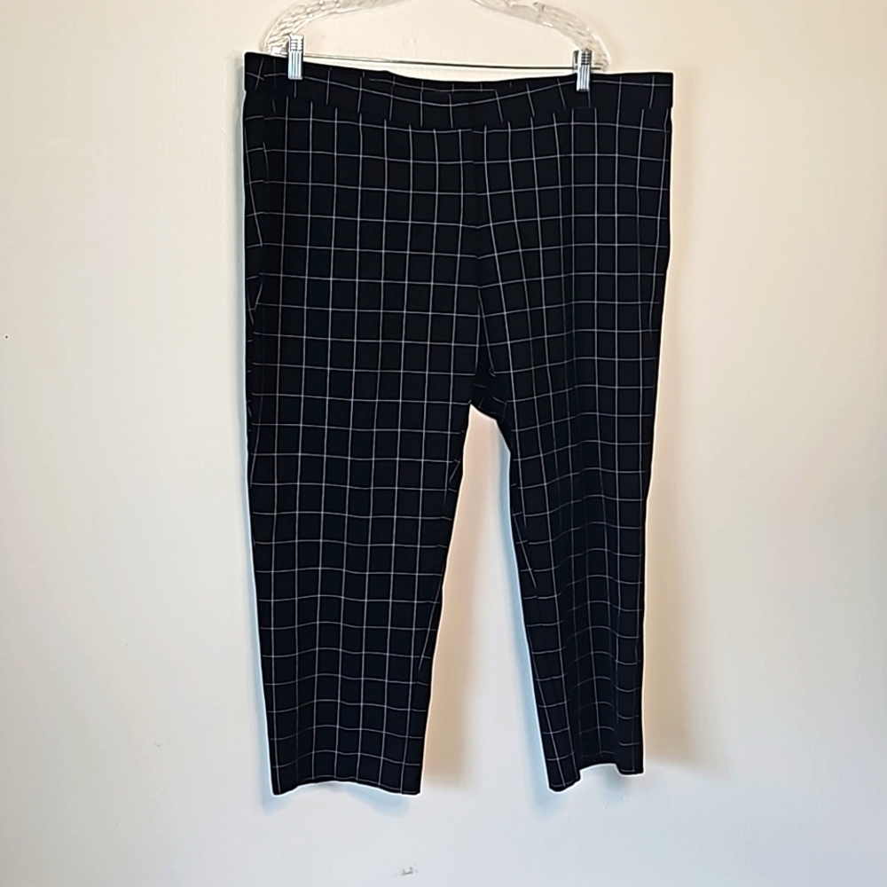 Amanda & Chelsea Black White Plaid Pixie Pants Size 20W